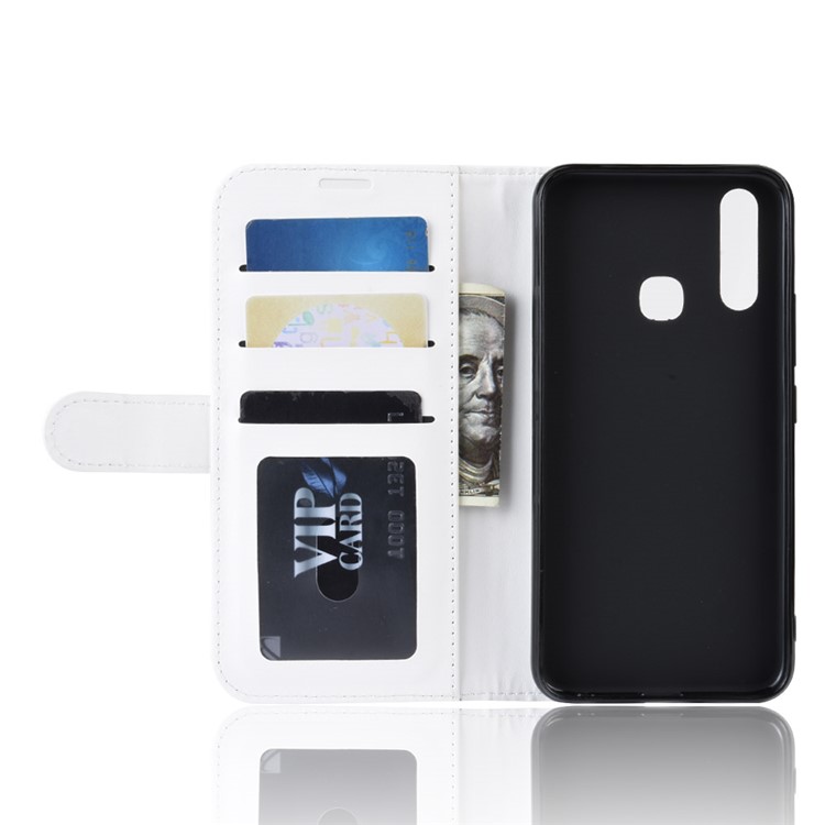 Crazy Horse Wallet Leather Stand Mobile Phone Case for VIVO Y17 / Y3 - White-4