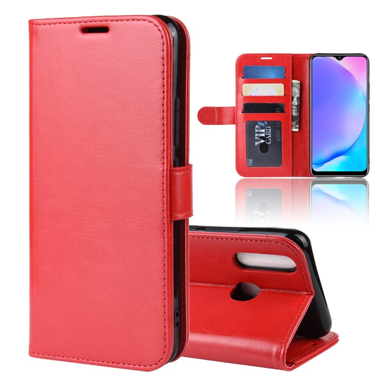 Crazy Horse Wallet Leather Stand Mobile Phone Case for VIVO Y17 / Y3 - Red-8