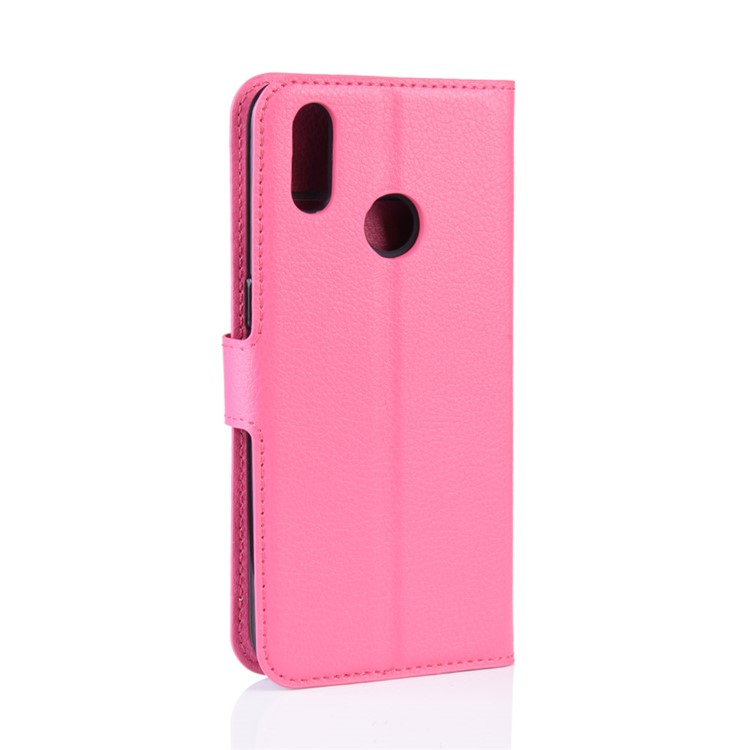 Litchi Skin Wallet Stand Leather Flip Phone Covering Case for Oppo Realme 3 Pro / X Lite - Rose-6