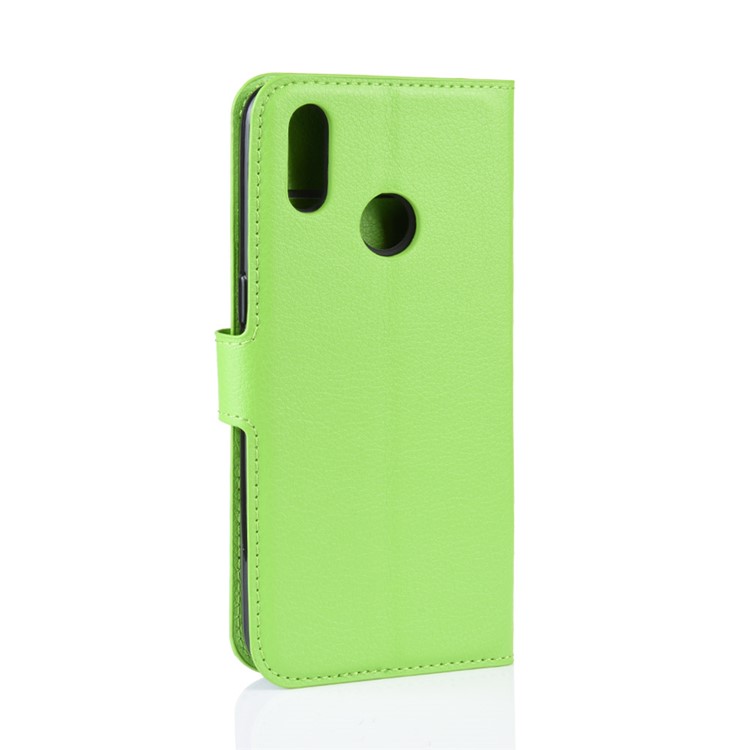 Litchi Skin Wallet Stand Leather Flip Phone Covering Case for Oppo Realme 3 Pro / X Lite - Green-6