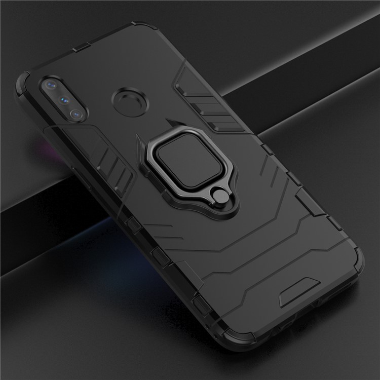 Cool Guard Ring Holder Kickstand PC TPU Hybrid Case for Oppo Realme 3 RMX1825 RMX1821 - Black-9