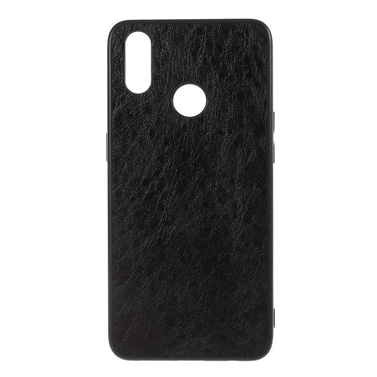 Crazy Horse Skin Leather Coated PC + TPU Back Phone Case for Oppo Realme 3 Pro/Realme X Lite - Black-1