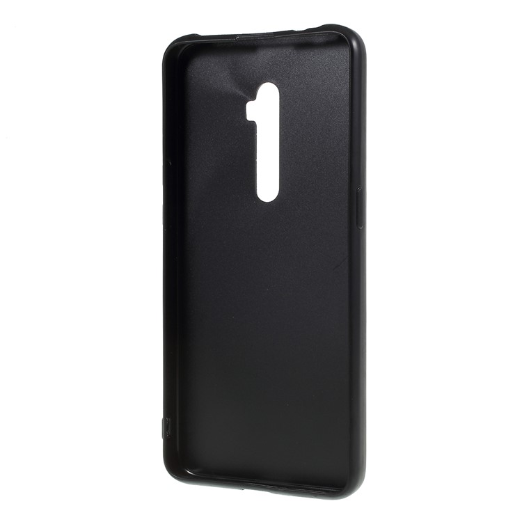 Pele De Cavalo Louco Revestido De Couro PC + TPU Shell Telefone De Volta Para Oppo Reno 10x Zoom - Preto-3