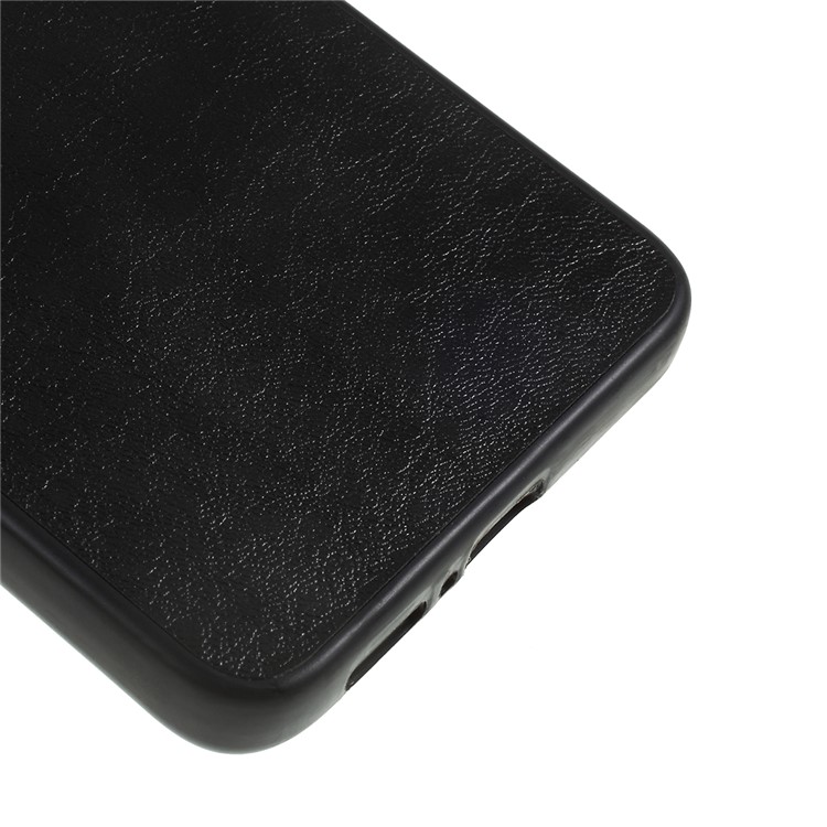 Pele De Cavalo Louco Revestido De Couro PC + TPU Shell Telefone De Volta Para Oppo Reno 10x Zoom - Preto-5