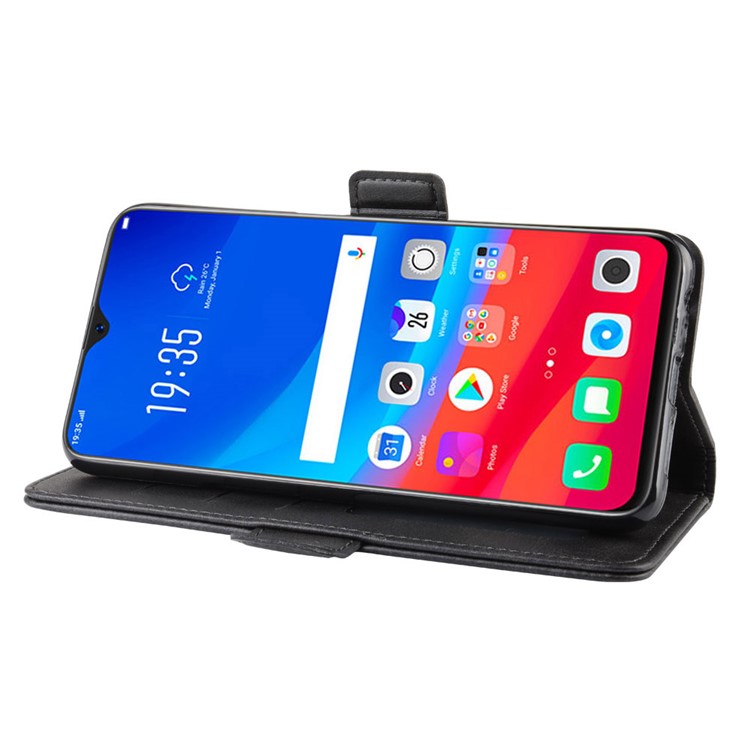 Magnet Adsorption Leather Stand Back Wallet Phone Cover Case for OPPO F9 / F9 Pro / Realme 2 Pro / A7x  - Black-6