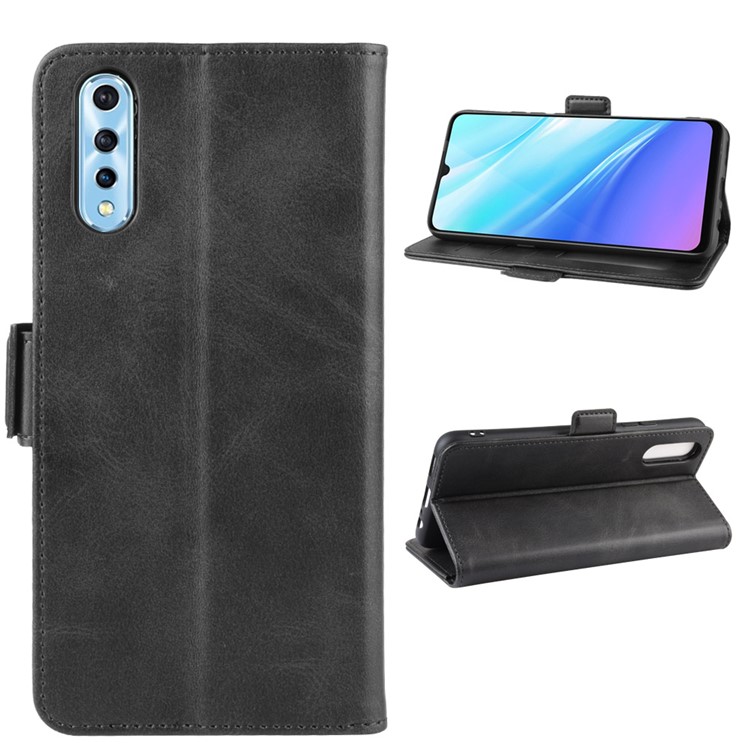 Magnet Adsorption Leather Stand Protective Phone Cover Wallet Phone Case for vivo S1 / Y7s / iQOO Neo - Black-2