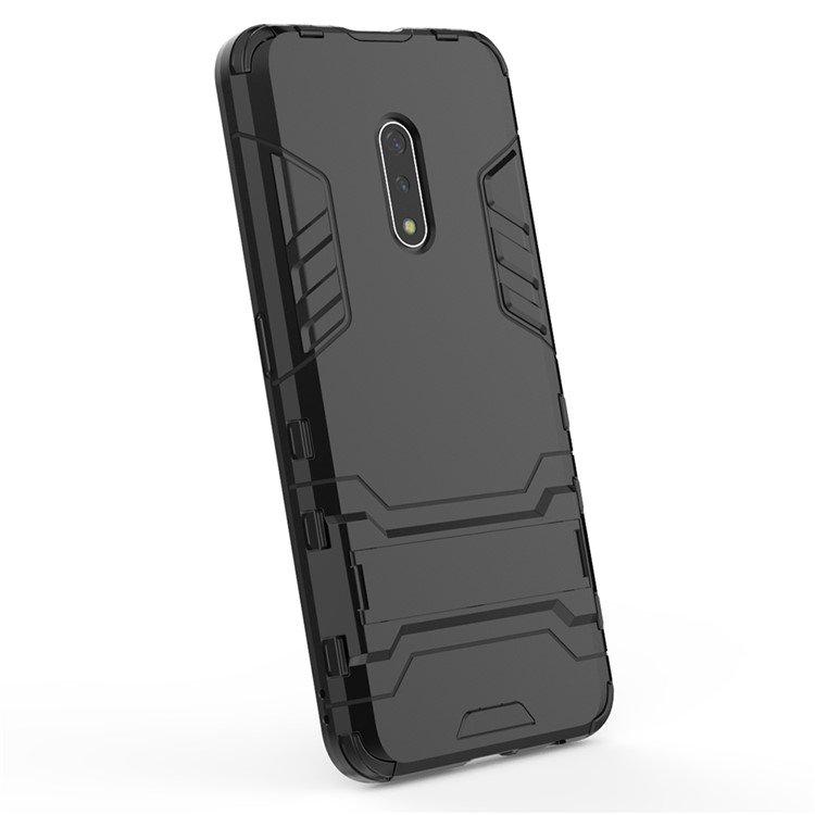 Plastic + TPU Hybrid Case with Kickstand for Oppo K3 / Realme X - Black-4