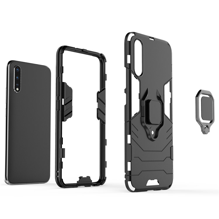 Plastic + TPU Hybrid Case with Kickstand for Oppo K3 / Realme X - Black-5