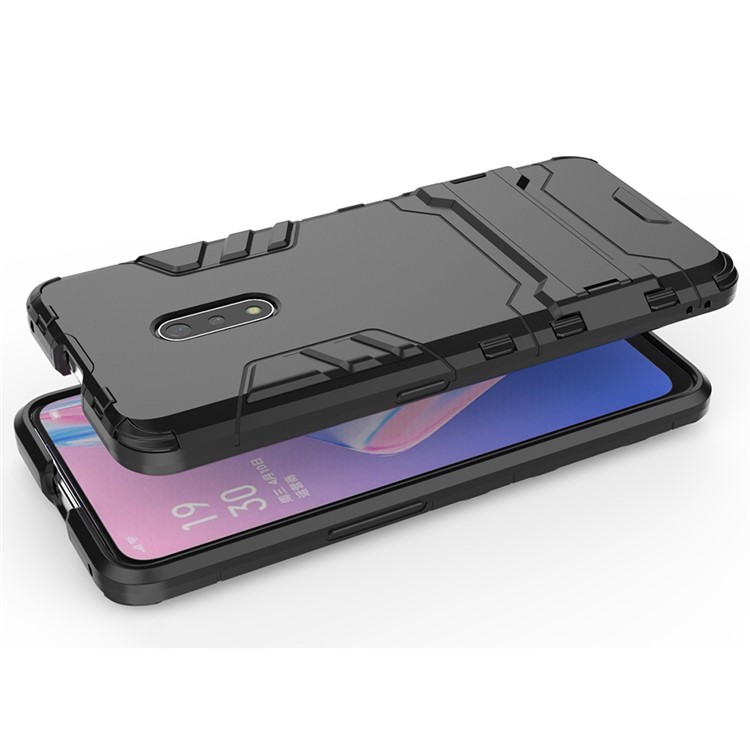 Plastic + TPU Hybrid Case with Kickstand for Oppo K3 / Realme X - Black-8