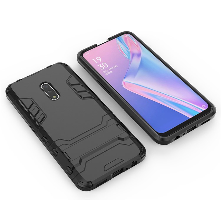 Plastic + TPU Hybrid Case with Kickstand for Oppo K3 / Realme X - Black-9