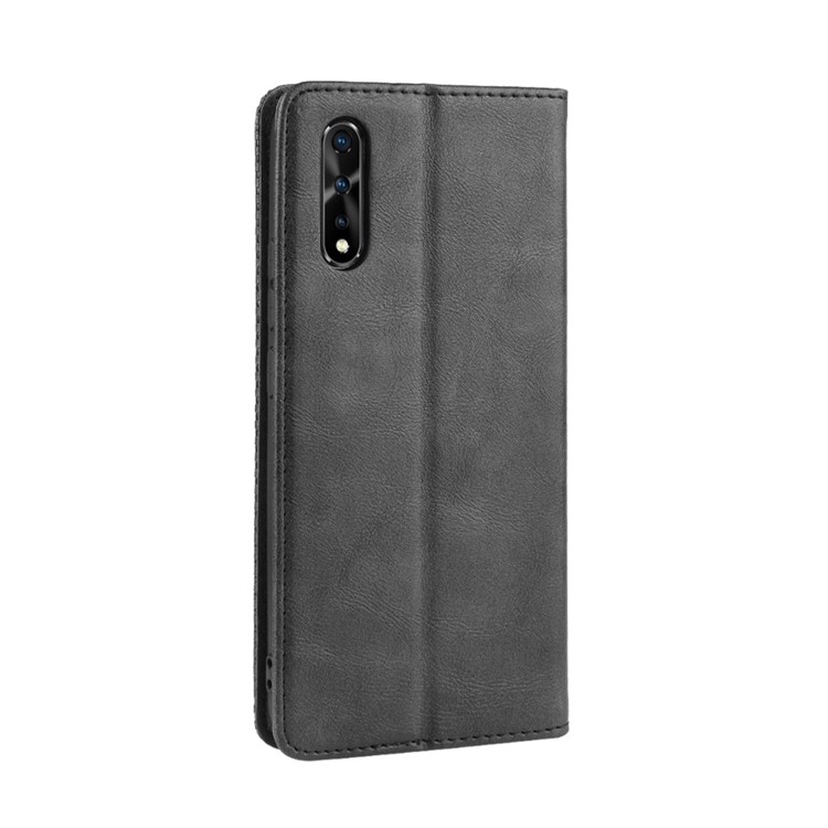 Retro Style PU Leather Stand Wallet Case for Vivo iQOO Neo/S1/V17neo/Z5/Y75 - Black-6