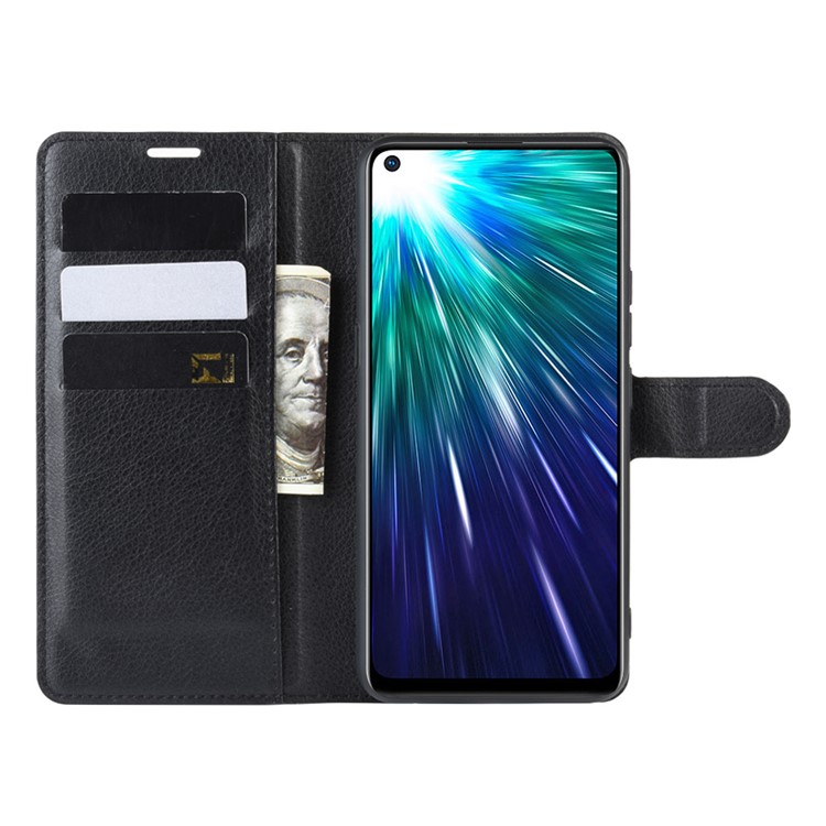 Litchi Skin Leather Wallet Stand Casing Shell for vivo Z1 Pro / Z5x - Black-6