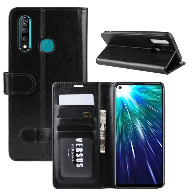 Crazy Horse Skin Wallet Leather Stand Shell for vivo Z1 Pro / Z5x - Black-2