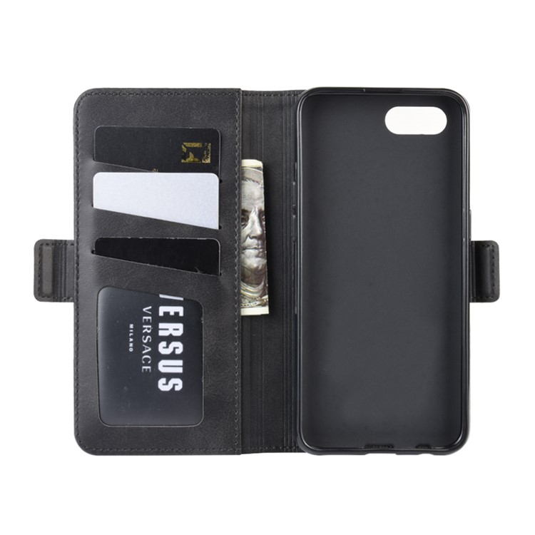 For Oppo A1k / Realme C2/C2s Leather Cell Phone Casing - Black-4