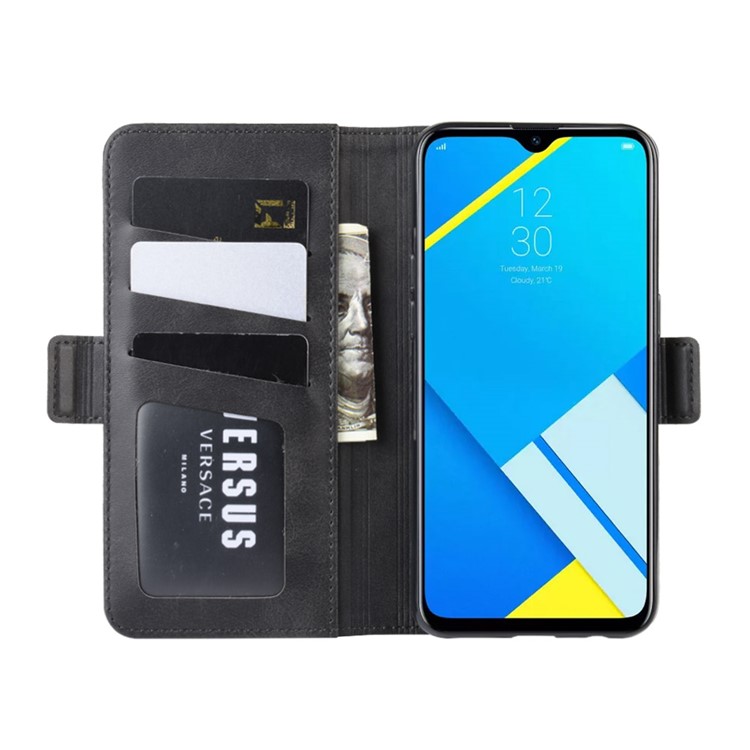 For Oppo A1k / Realme C2/C2s Leather Cell Phone Casing - Black-5