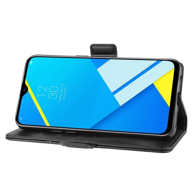 For Oppo A1k / Realme C2/C2s Leather Cell Phone Casing - Black-6
