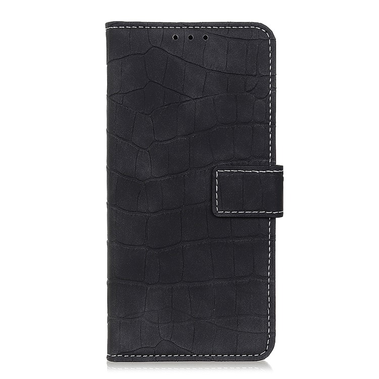 Crocodile Skin PU Leather TPU Casing Shell for Oppo Realme XT - Black-2