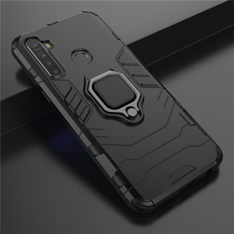 Plastic + TPU Hybrid Case with Kickstand for OPPO Realme 5 - Black-9