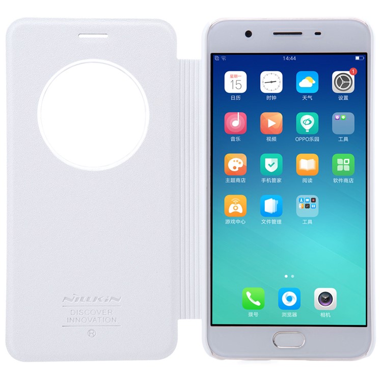NILLKIN Sparkle Series Smart View Window Leather Case for Oppo F1S / A59 - White-5