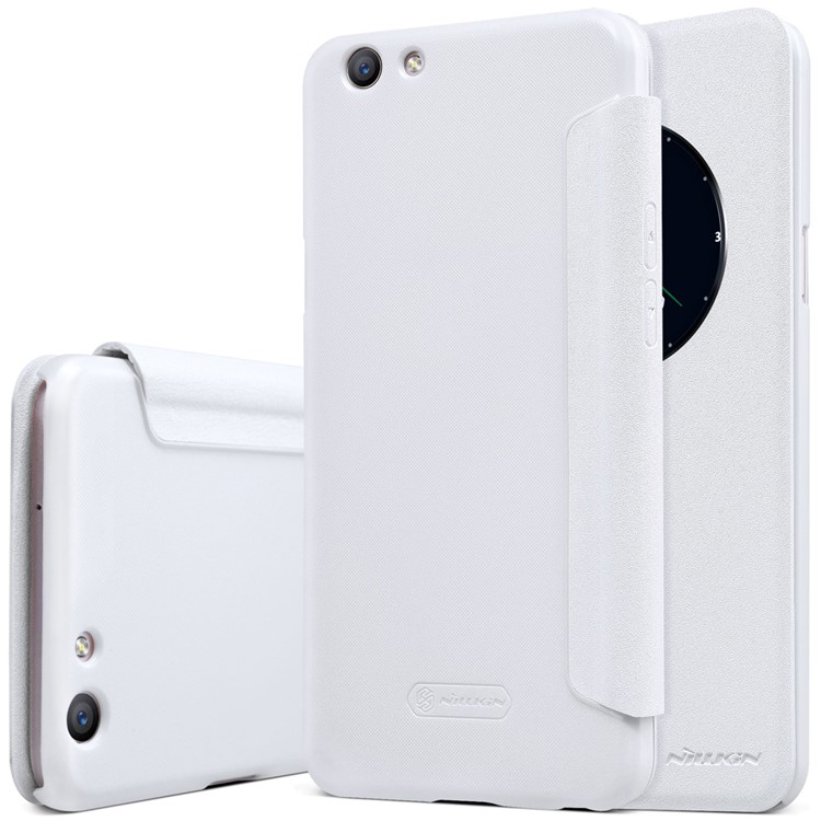NILLKIN Sparkle Series Smart View Window Leather Case for Oppo F1S / A59 - White-6