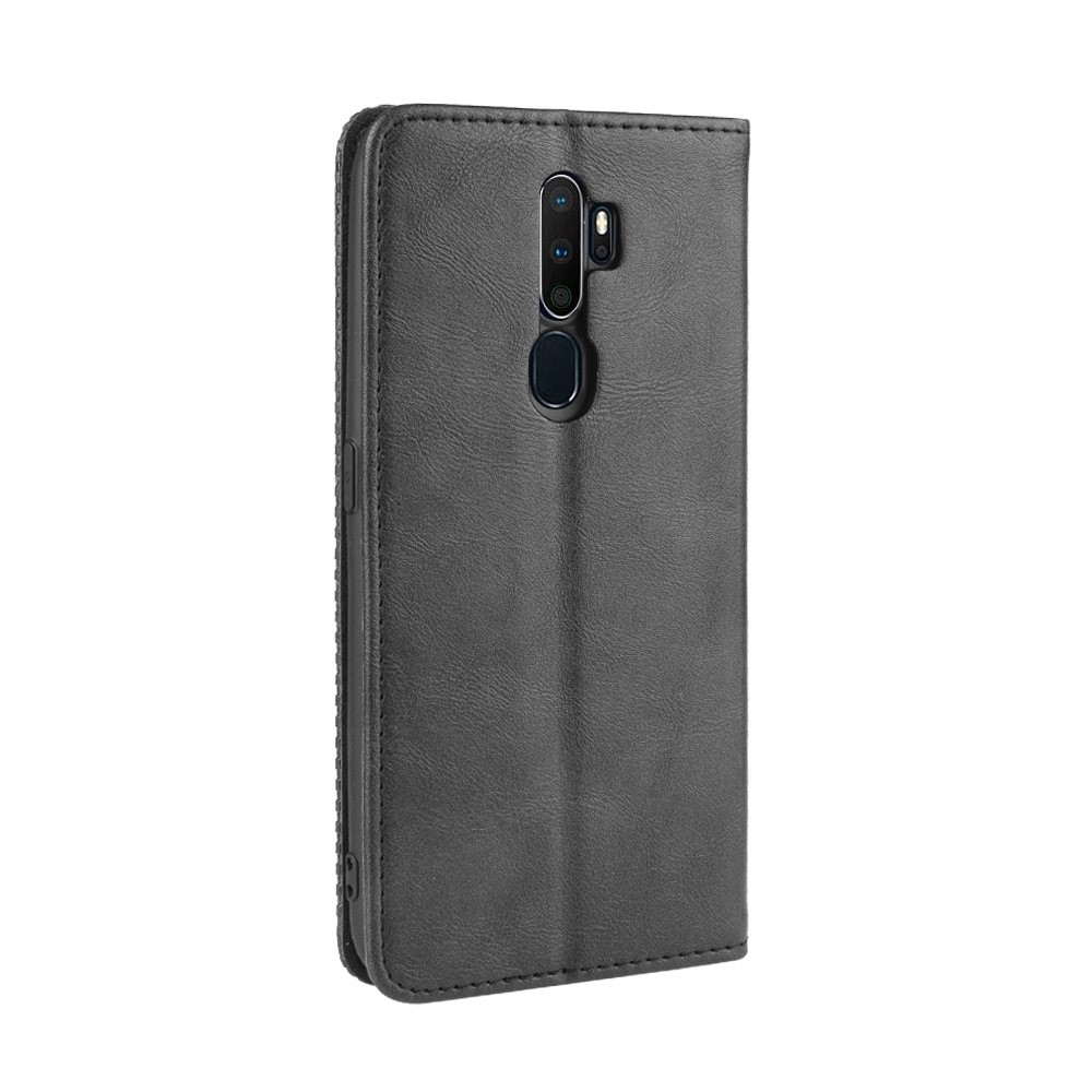 Estilo Retro Couro PU Stand Case Carteira Para OPPO A9 2020 / A5 2020 / A11 / A11X - Preto-6
