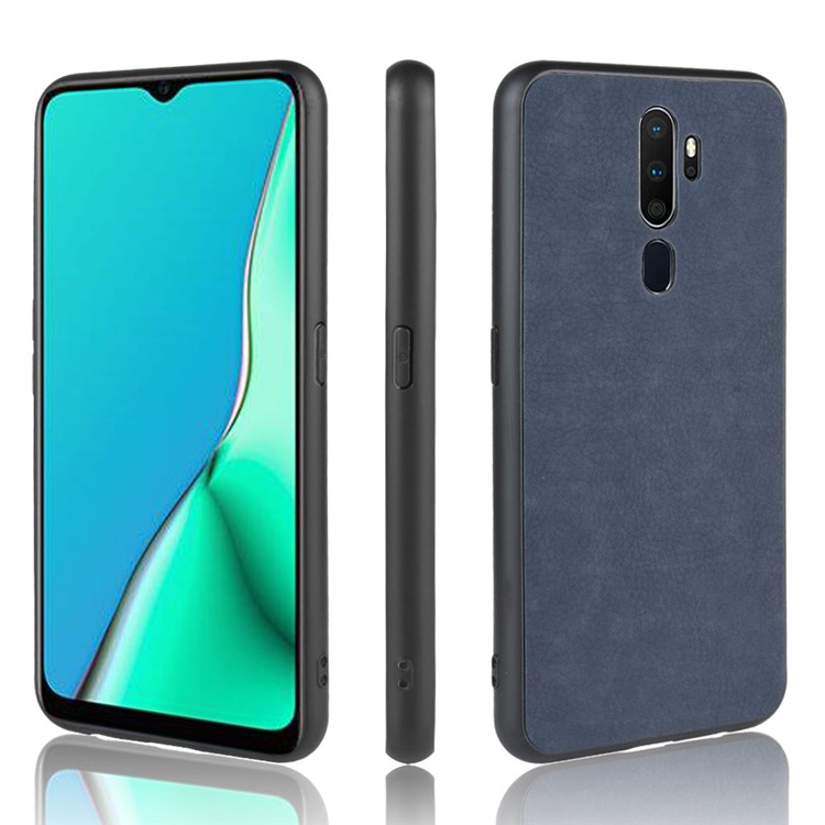 PU Cuir Enduit TPU + PC Coque Arrière Pour OPPO A9 2020 / A5 2020 / A11 / A11X - Bleu-1