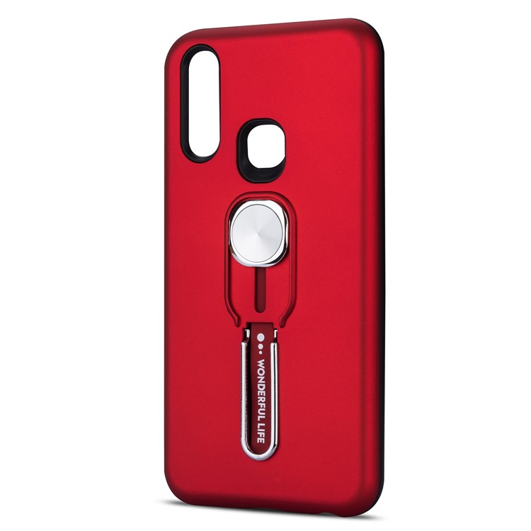 Magnetic Finger Ring Kickstand Phone Shell for Vivo Y17 - Red-2