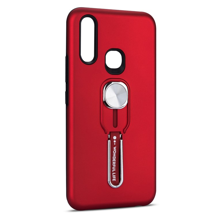 Magnetic Finger Ring Kickstand Phone Shell for Vivo Y17 - Red-3