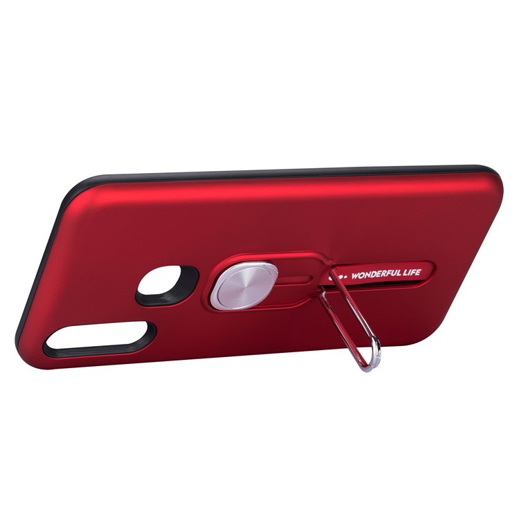 Magnetic Finger Ring Kickstand Phone Shell for Vivo Y17 - Red-4