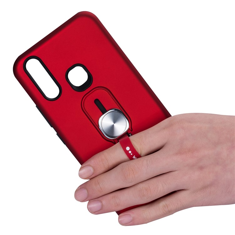 Magnetic Finger Ring Kickstand Phone Shell for Vivo Y17 - Red-5