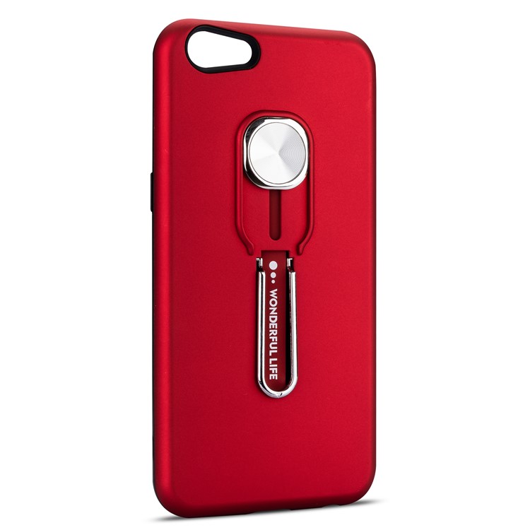 Magnetic Finger Ring Kickstand Phone Shell for Oppo A39 / Oppo A57 - Red-3