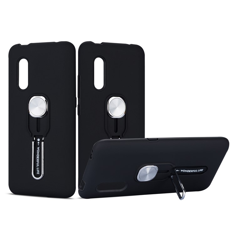 Magnetic Finger Ring Kickstand Phone Shell for Vivo V15 Pro - Black-1