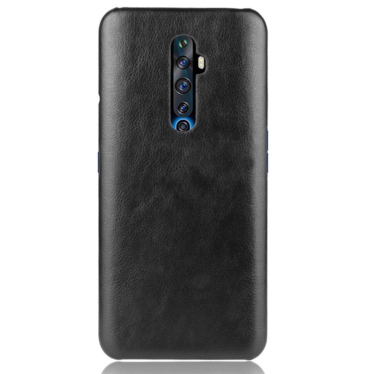 Cuir Peau Litchi Enduit Étui Rigide Pour PC OPPO Reno2 Z - Noir-2