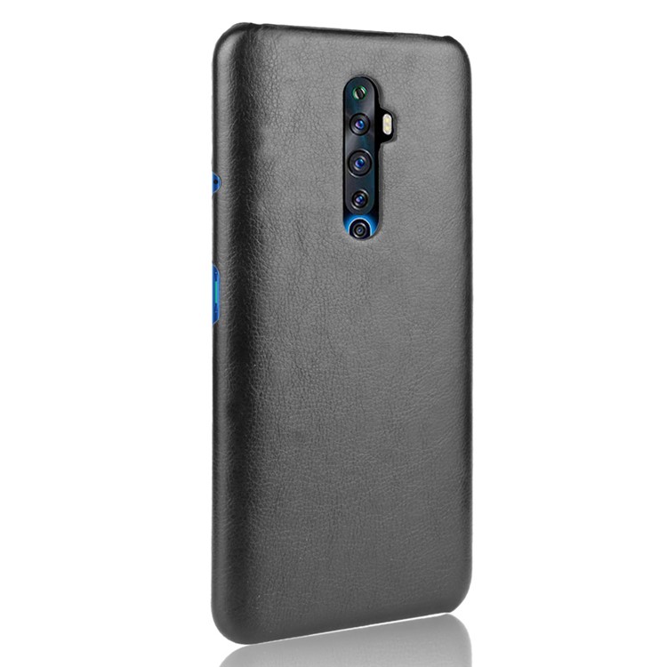 Cuir Peau Litchi Enduit Étui Rigide Pour PC OPPO Reno2 Z - Noir-3