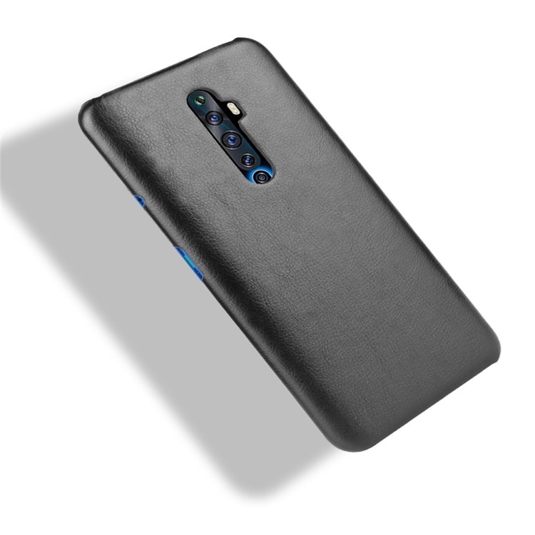 Cuir Peau Litchi Enduit Étui Rigide Pour PC OPPO Reno2 Z - Noir-4