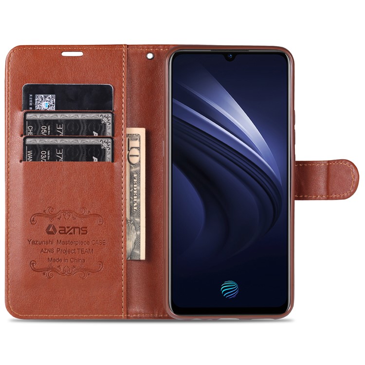 AZNS PU Leather Wallet Stand Cell Phone Shell for vivo iQOO Neo - Brown-7