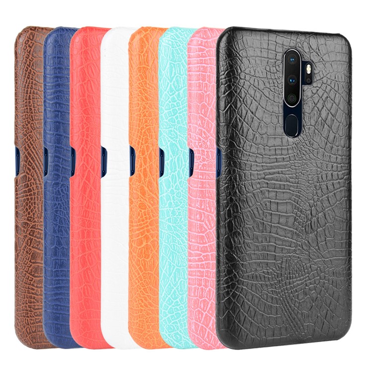 Crocodile Skin PU Leather Coated Hard PC Case for OPPO A9 (2020) / A11x / A5 (2020) - Brown-6