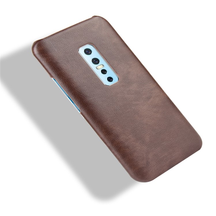 Litchi Texture PU Leather Back Phone Case for vivo V17 Pro - Brown-4