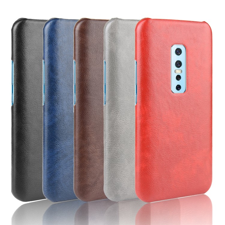 Litchi Texture PU Leather Back Phone Case for vivo V17 Pro - Brown-6