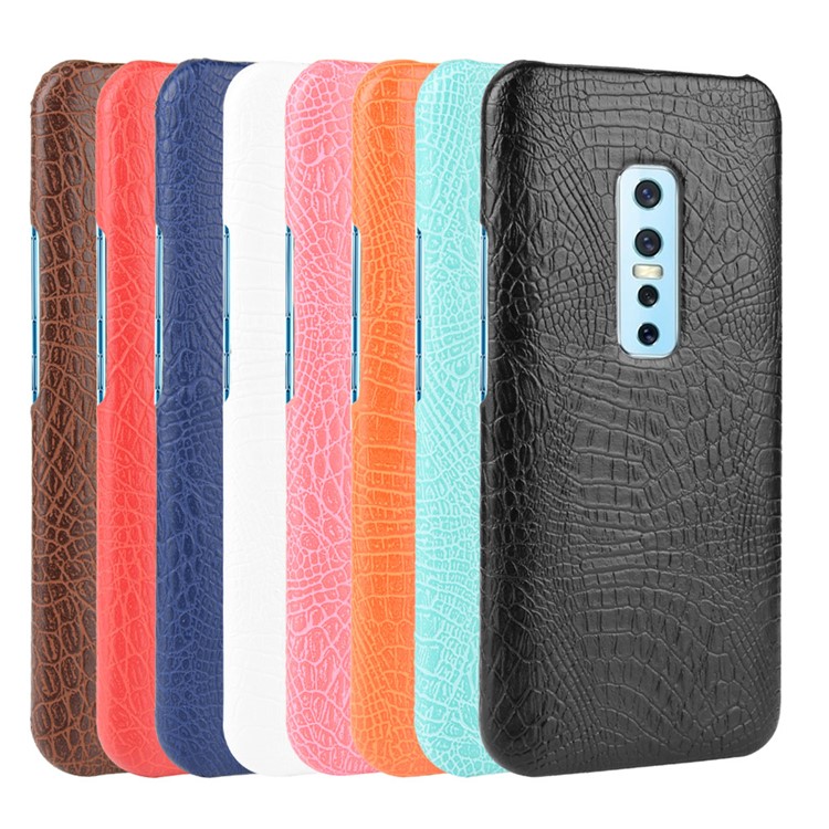 Crocodile Skin PU Leather Coated Hard PC Case for vivo V17 Pro - Brown-6