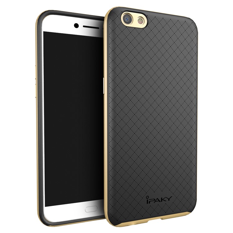 IPAKY PC Bumper + TPU Back Case for Oppo R9s - Gold-1