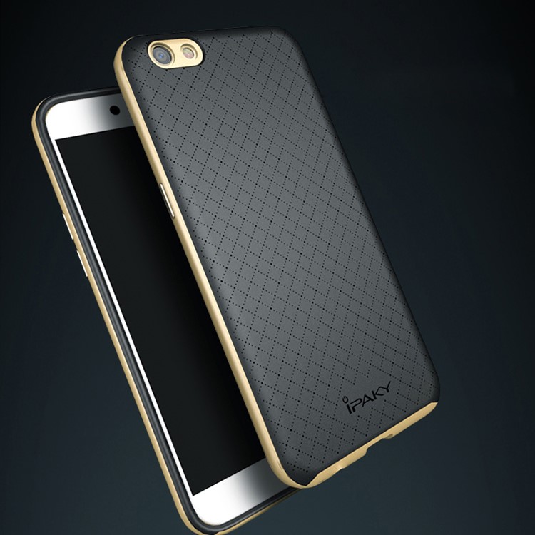 IPAKY PC Bumper + TPU Back Case for Oppo R9s - Gold-4