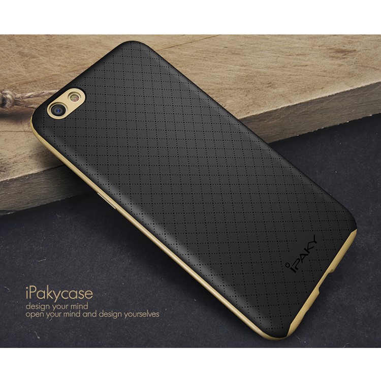 IPAKY PC Bumper + TPU Back Case for Oppo R9s - Gold-7