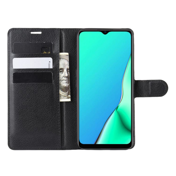 Litchi Grain Wallet Flip Leather Case for OPPO A9 (2020)/OPPO A5 (2020) - Black-6