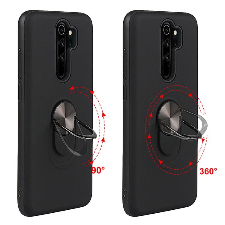 Detachable PC + TPU Combo Case with Finger Ring Kickstand for OPPO A9 (2020) / A11x - Black-10