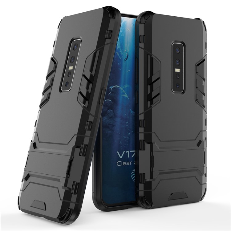 2-in-1 PC + TPU Phone Casing with Kickstand for vivo V17 Pro - Black-1