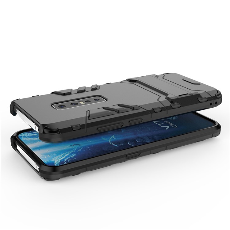 2-in-1 PC + TPU Phone Casing with Kickstand for vivo V17 Pro - Black-3