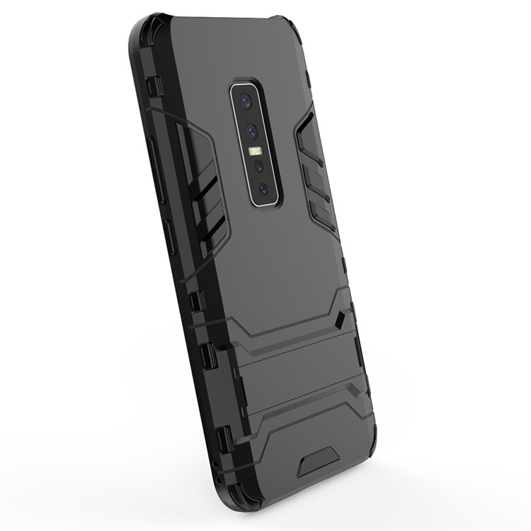 2-in-1 PC + TPU Phone Casing with Kickstand for vivo V17 Pro - Black-4