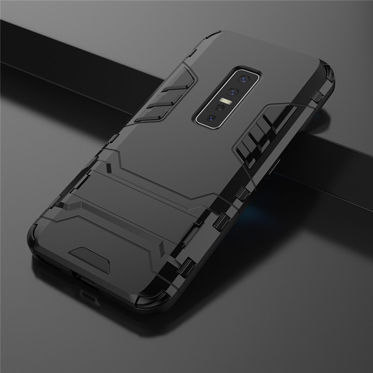 2-in-1 PC + TPU Phone Casing with Kickstand for vivo V17 Pro - Black-7