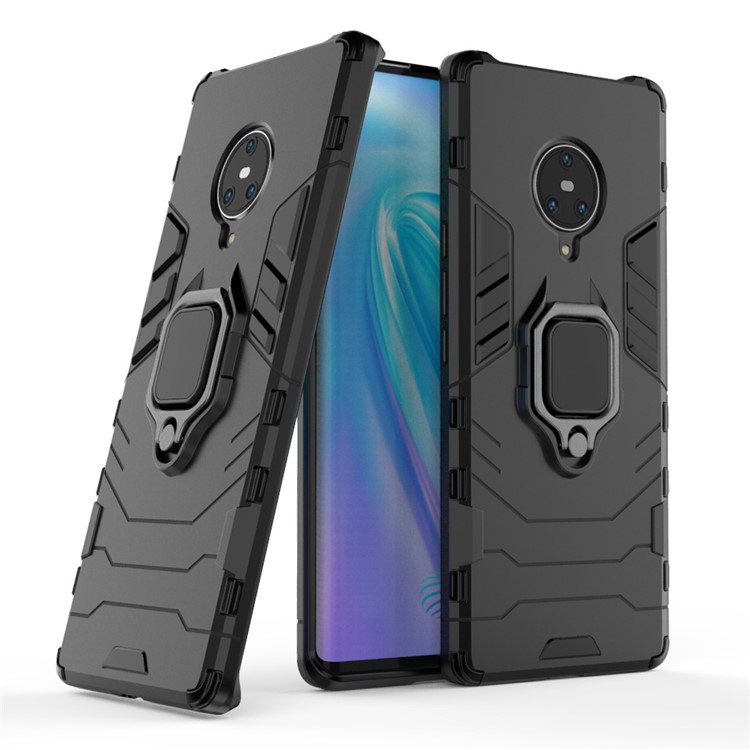 Cool Guard Ring Holder Kickstand PC TPU Hybrid Case for vivo NEX 3 - Black-3